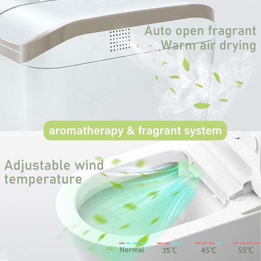 YULIKA-U2 Aromasphy Fragant System Elongated Floor Mounted Bidet Toilet 1.3 Gallons Per Minute GPF Smart Toilet